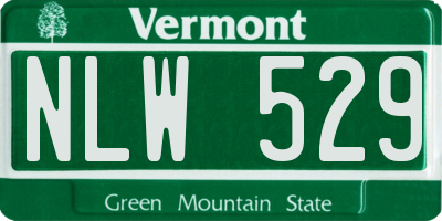 VT license plate NLW529