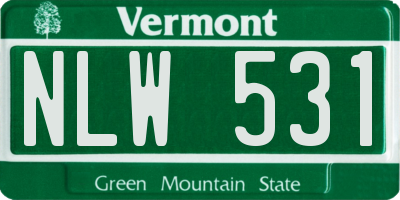VT license plate NLW531
