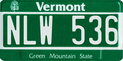 VT license plate NLW536