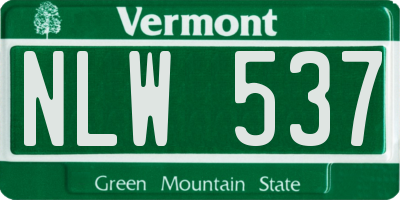 VT license plate NLW537