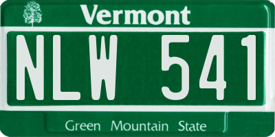 VT license plate NLW541