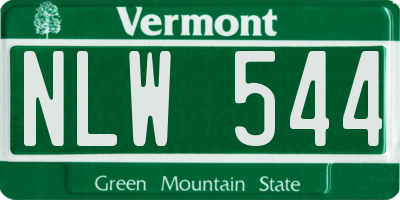 VT license plate NLW544