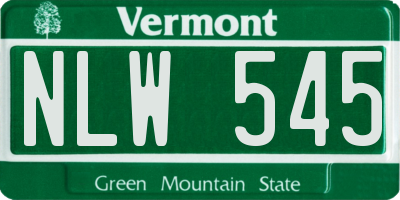 VT license plate NLW545