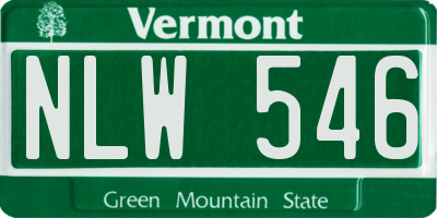 VT license plate NLW546