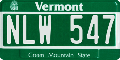VT license plate NLW547