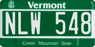 VT license plate NLW548