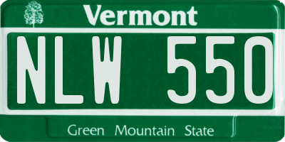 VT license plate NLW550