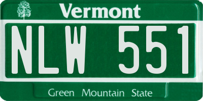 VT license plate NLW551