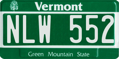 VT license plate NLW552
