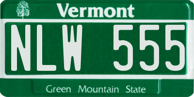 VT license plate NLW555