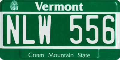 VT license plate NLW556