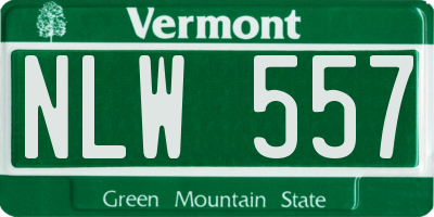 VT license plate NLW557