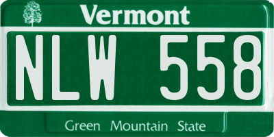 VT license plate NLW558