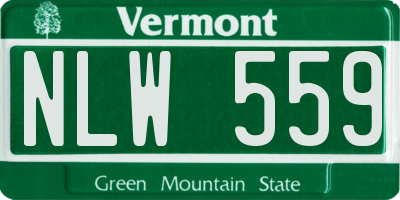 VT license plate NLW559