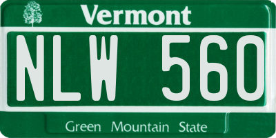 VT license plate NLW560