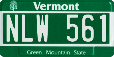 VT license plate NLW561