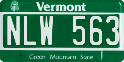 VT license plate NLW563