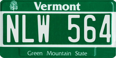 VT license plate NLW564