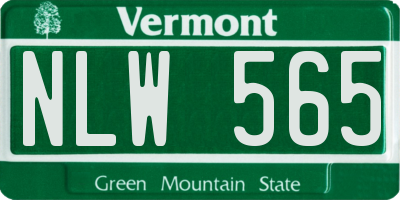 VT license plate NLW565