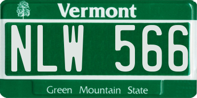 VT license plate NLW566