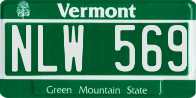 VT license plate NLW569