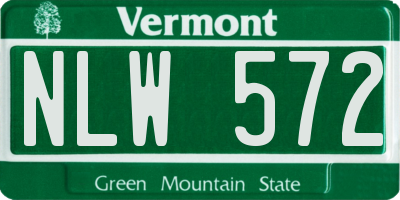 VT license plate NLW572