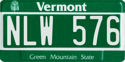 VT license plate NLW576