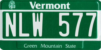 VT license plate NLW577