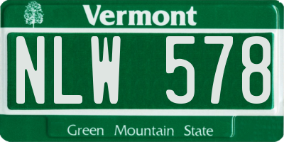 VT license plate NLW578