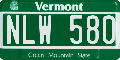 VT license plate NLW580