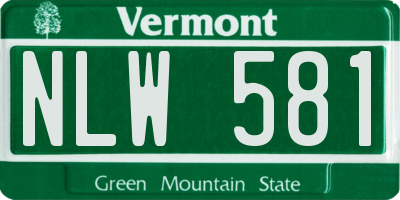 VT license plate NLW581