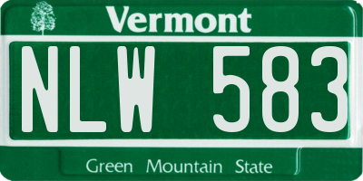 VT license plate NLW583