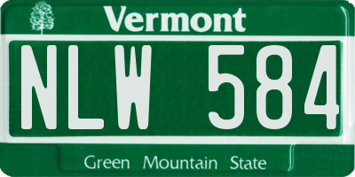 VT license plate NLW584
