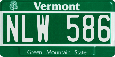 VT license plate NLW586