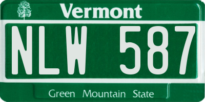 VT license plate NLW587
