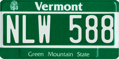 VT license plate NLW588