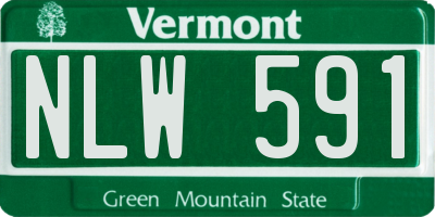 VT license plate NLW591