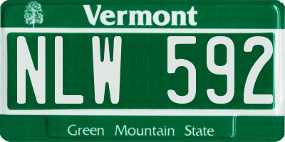 VT license plate NLW592