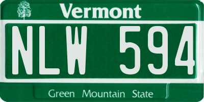 VT license plate NLW594