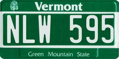 VT license plate NLW595