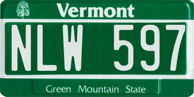 VT license plate NLW597