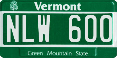 VT license plate NLW600
