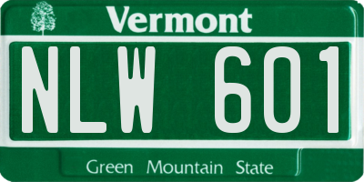 VT license plate NLW601