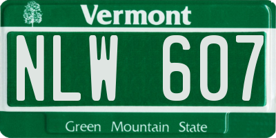 VT license plate NLW607