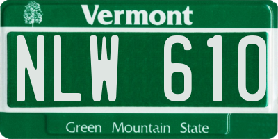 VT license plate NLW610