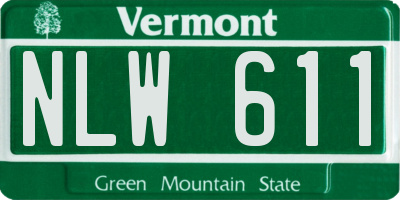 VT license plate NLW611