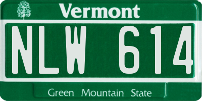VT license plate NLW614