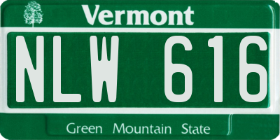 VT license plate NLW616