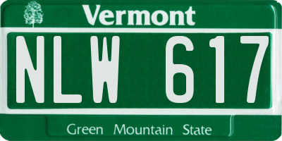 VT license plate NLW617