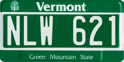 VT license plate NLW621